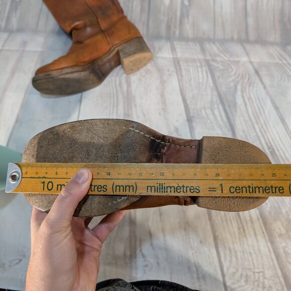 Vintage Double H Boots Brown Leather Campus Style Women - Picture 15 of 16